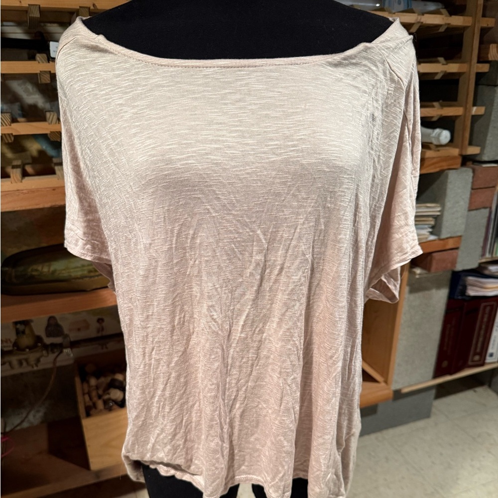 Jolie Short Sleeve Boxy Tee in Dusty Blush